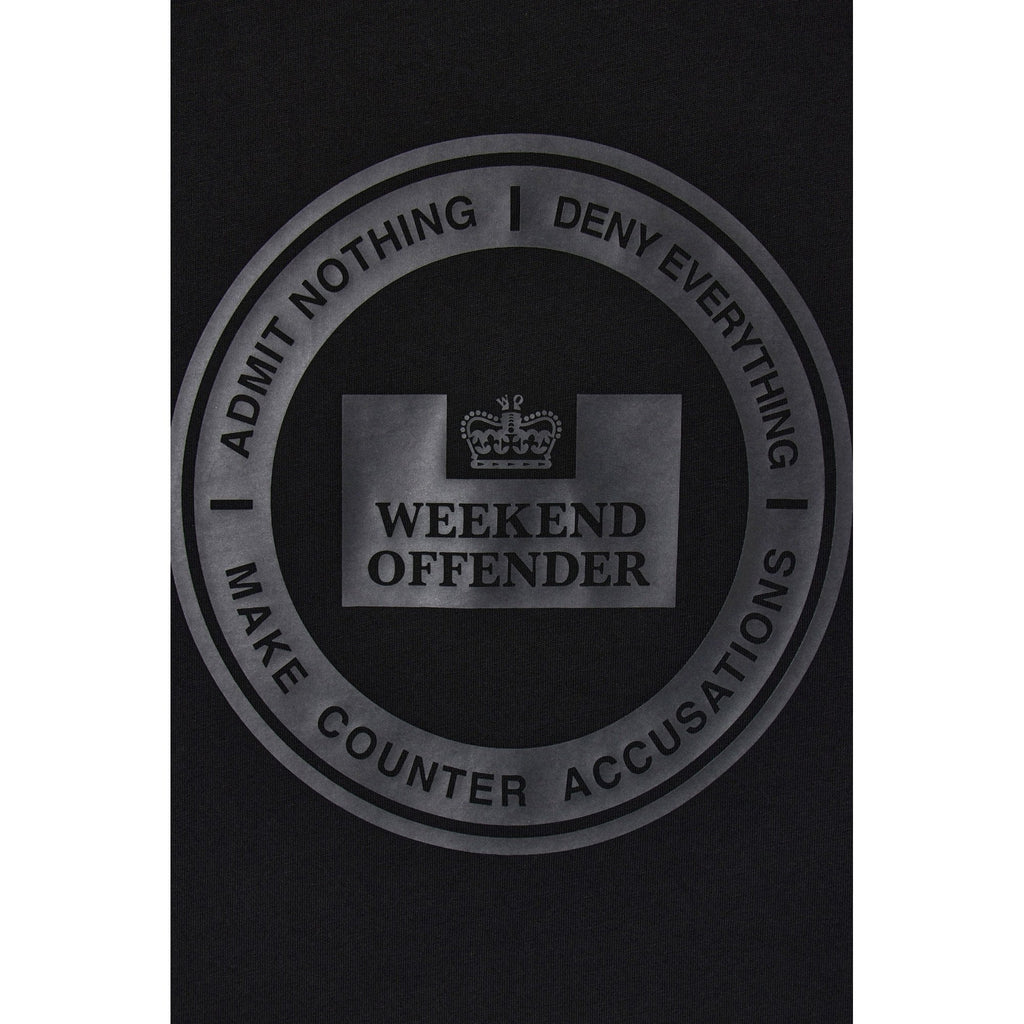 Weekend Offender PT1B28 Deny Classic Seal-Style Prison Logo Graphic T-Shirt - Black
