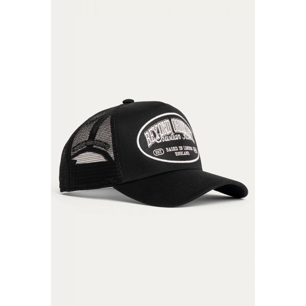 Christian Rose | CR046 Beyond Ordinary Oval Emblem Trucker Mesh Baseball Cap