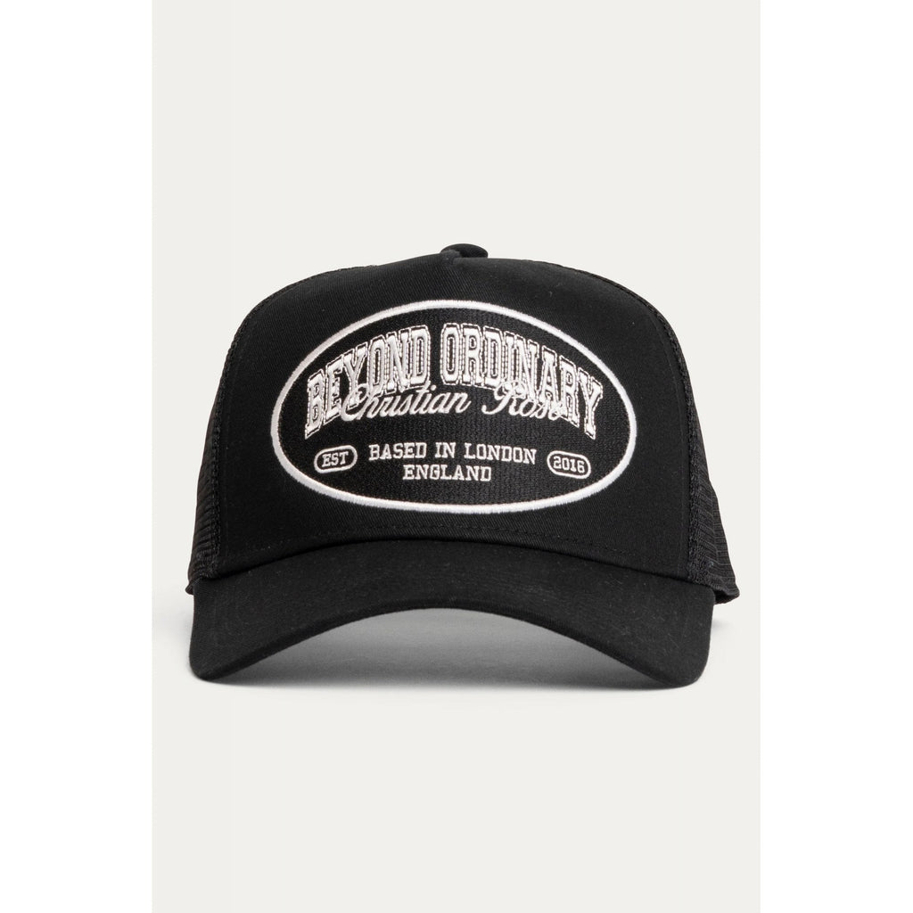 Christian Rose | CR046 Beyond Ordinary Oval Emblem Trucker Mesh Baseball Cap