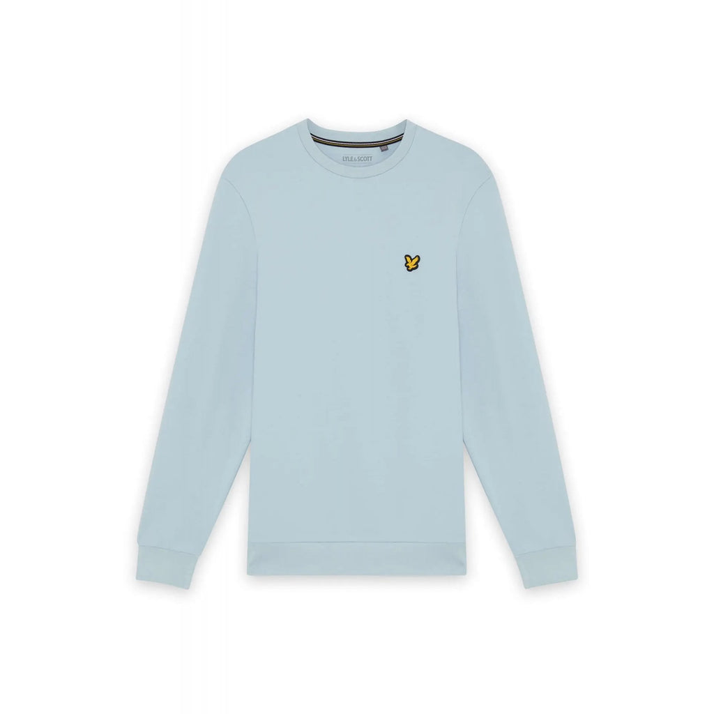 Lyle & Scott | ML2487SP Rubberised Logo Crew Neck Fleece Top - Sky Blue Lagoon