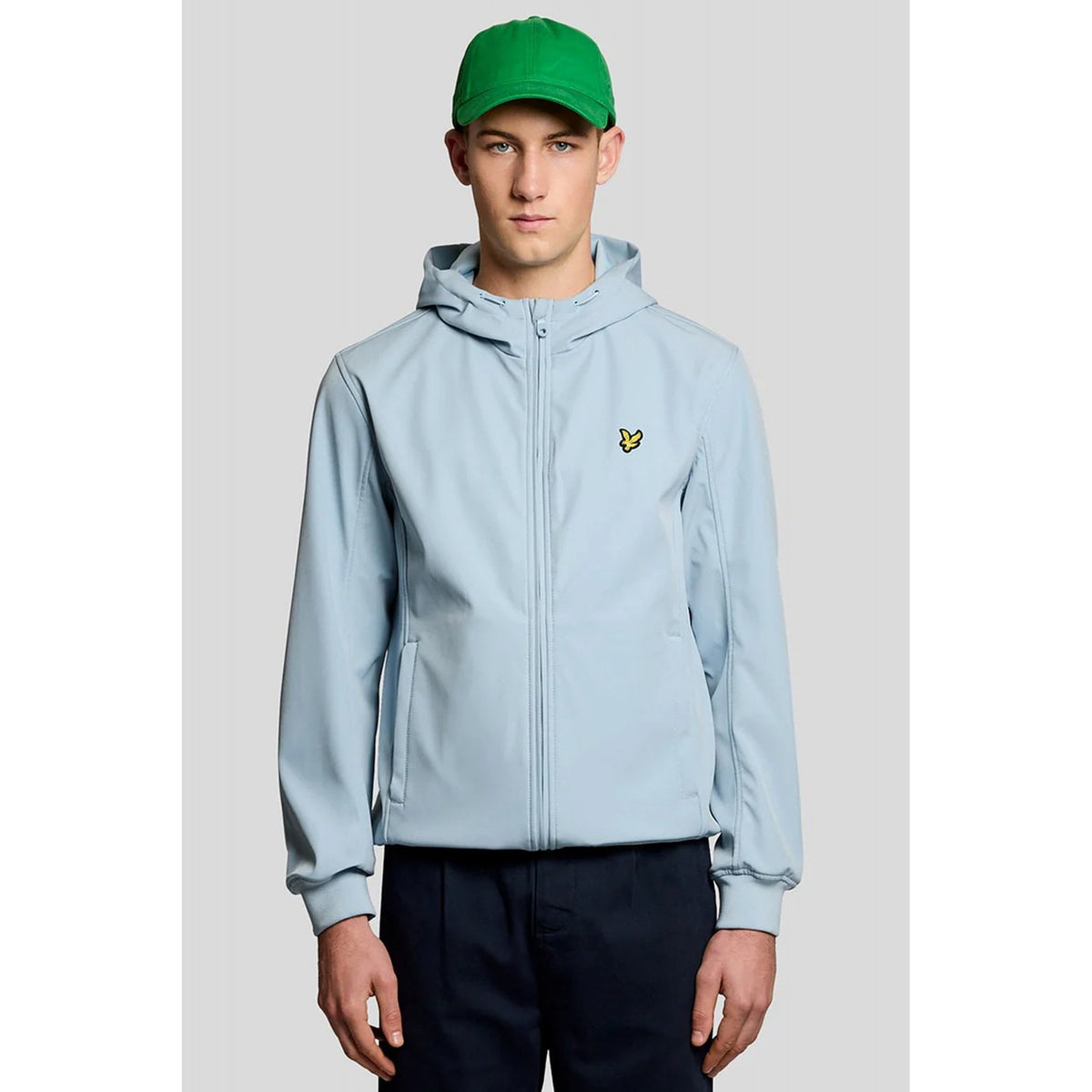 Lyle & Scott | JK2200V Mesh-Back Softshell Zip Through Hooded Lightweight Jacket - Opal Blue
