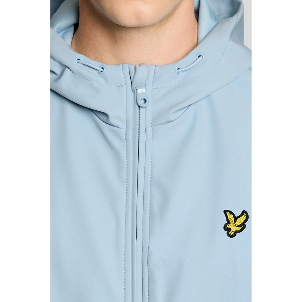Lyle & Scott | JK2200V Mesh-Back Softshell Zip Through Hooded Lightweight Jacket - Opal Blue