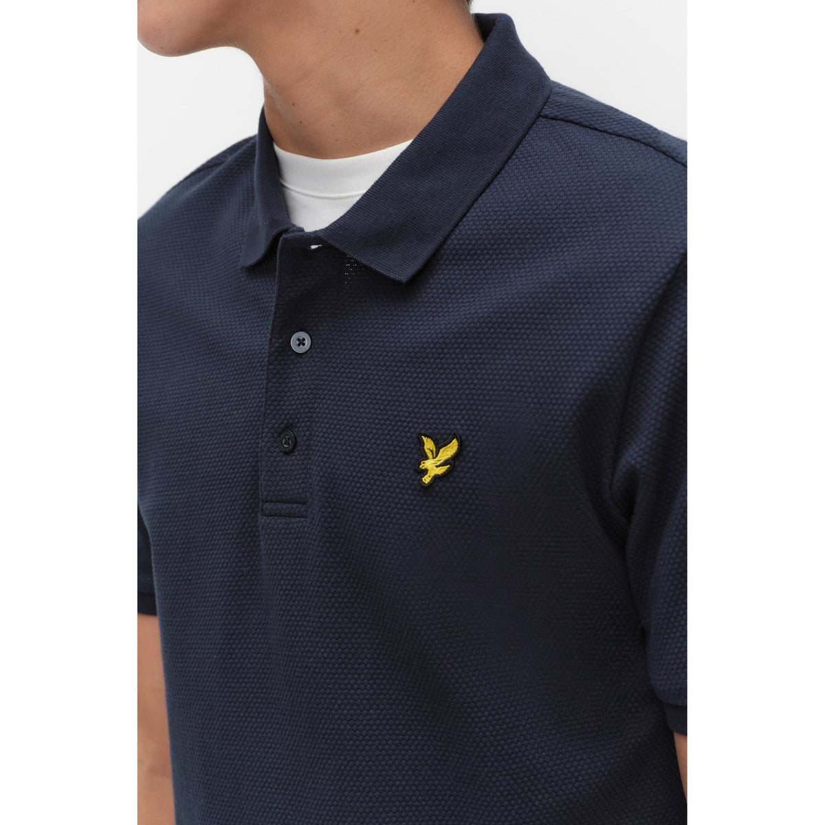 Lyle & Scott | SP2400V Jacquard Popcorn Texture Relaxed Fit Polo T-Shirt