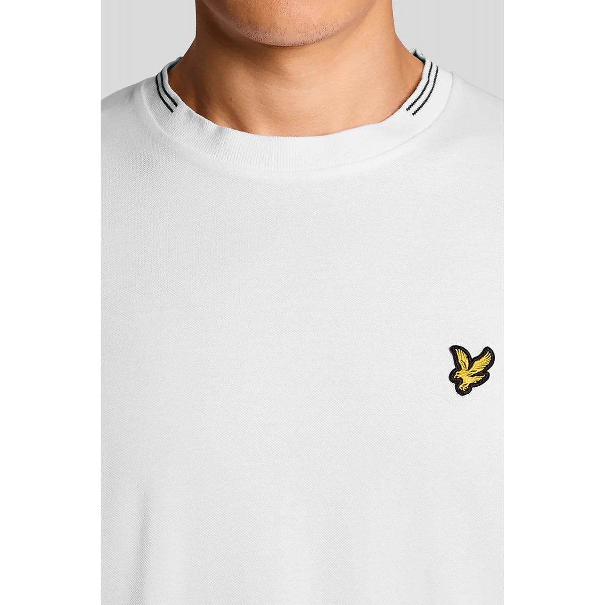Lyle & Scott TS2405V Contrast Tipped Superfine Cotton T-Shirt - White