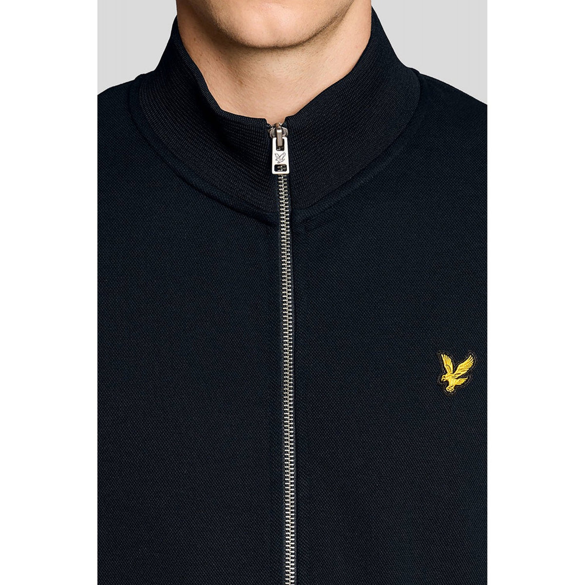 Lyle & Scott | ML2416V Smooth Textured Pique Full Zip Funnel Neck Track Top - Navy