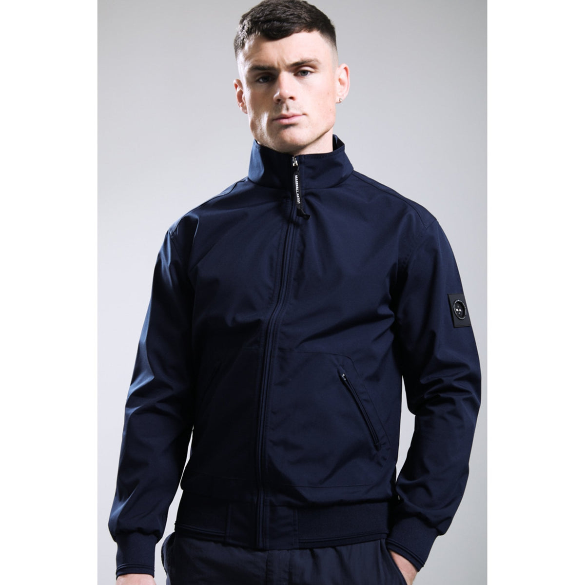 Marshall Artist | 0970 Napier Funnel Neck Micro Siren Water-proof Polyester Shell Jacket - Navy