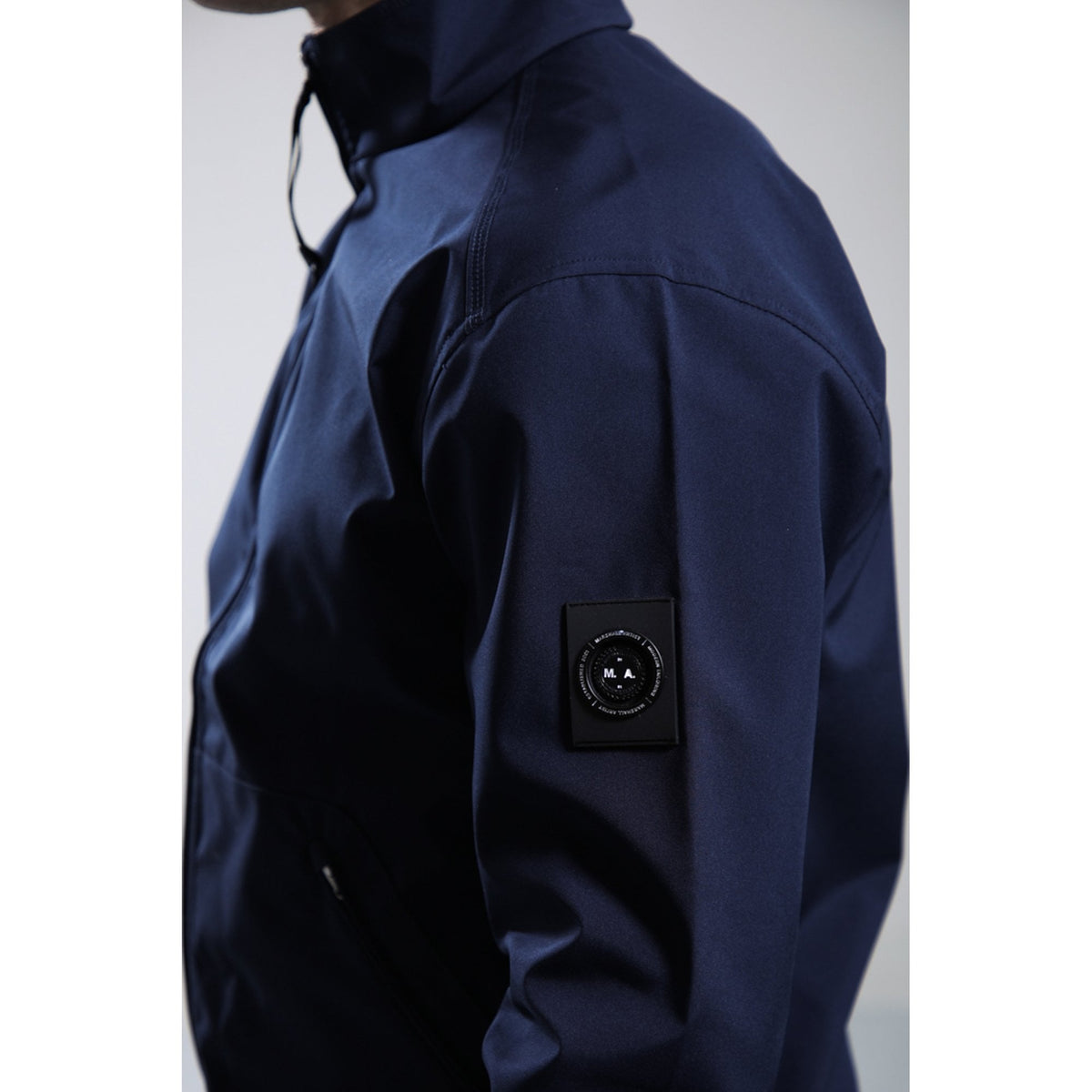 Marshall Artist | 0970 Napier Funnel Neck Micro Siren Water-proof Polyester Shell Jacket - Navy
