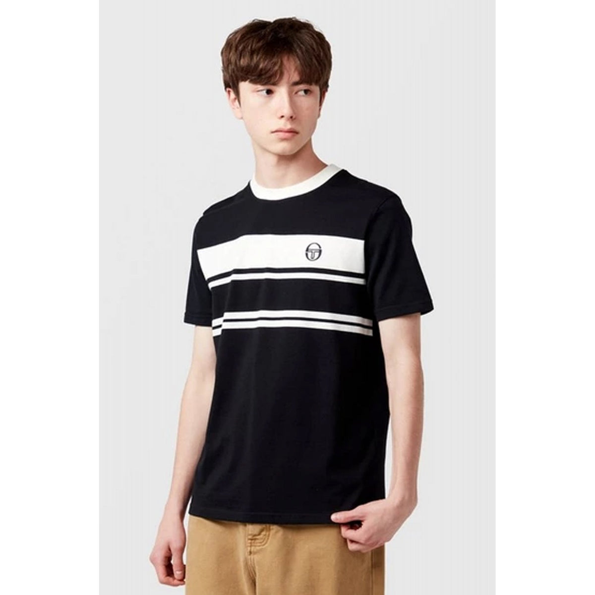 Sergio Tacchini | Dallarindo 2213 Retro Contrast Stripe Ringer Half Sleeve T-Shirt