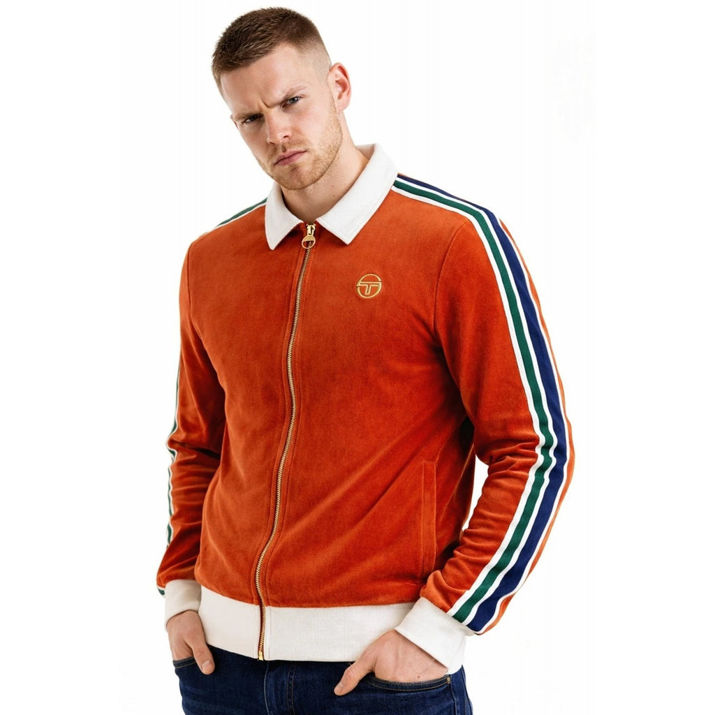 Sergio Tacchini | 2299 Monte Vintage Velour Contrast Tape Tracksuit Set - Rooibos Tea