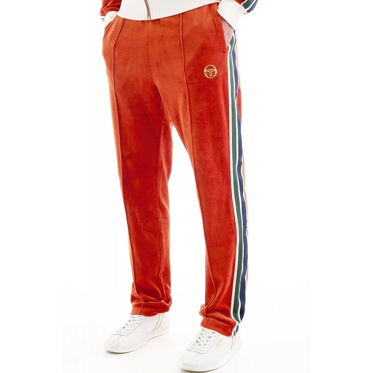 Sergio Tacchini | 2299 Monte Vintage Velour Contrast Tape Tracksuit Set - Rooibos Tea