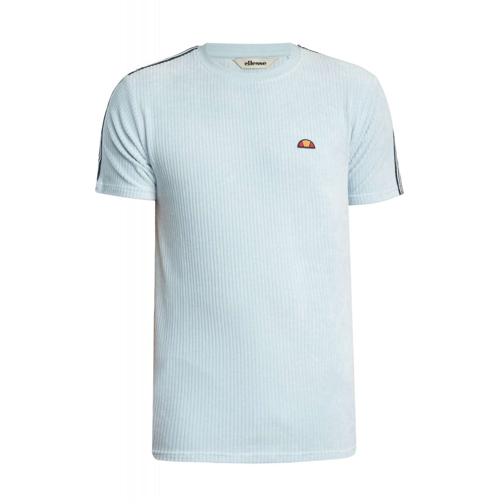 Ellesse Madori 8179 Ribbed Velour Corduroy-Style Tape Half-Sleeve T-Shirt