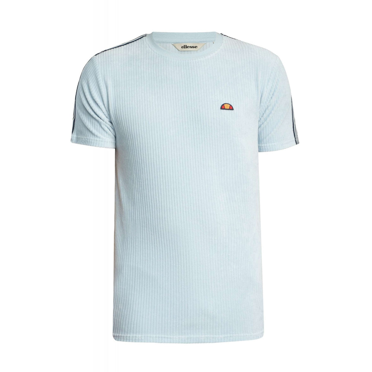 Ellesse Madori 8179 Ribbed Velour Corduroy-Style Tape Half-Sleeve T-Shirt