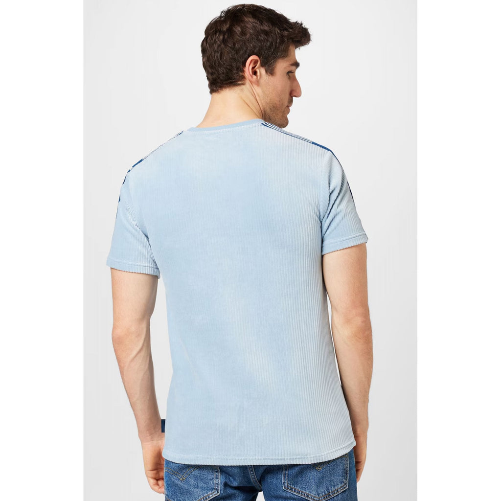 Ellesse Madori 8179 Ribbed Velour Corduroy-Style Tape Half-Sleeve T-Shirt