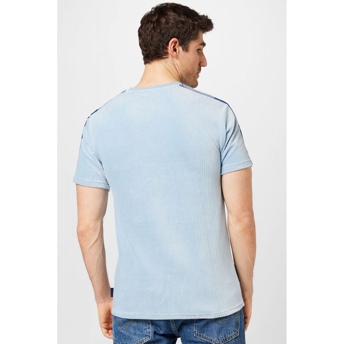 Ellesse Madori 8179 Ribbed Velour Corduroy-Style Tape Half-Sleeve T-Shirt