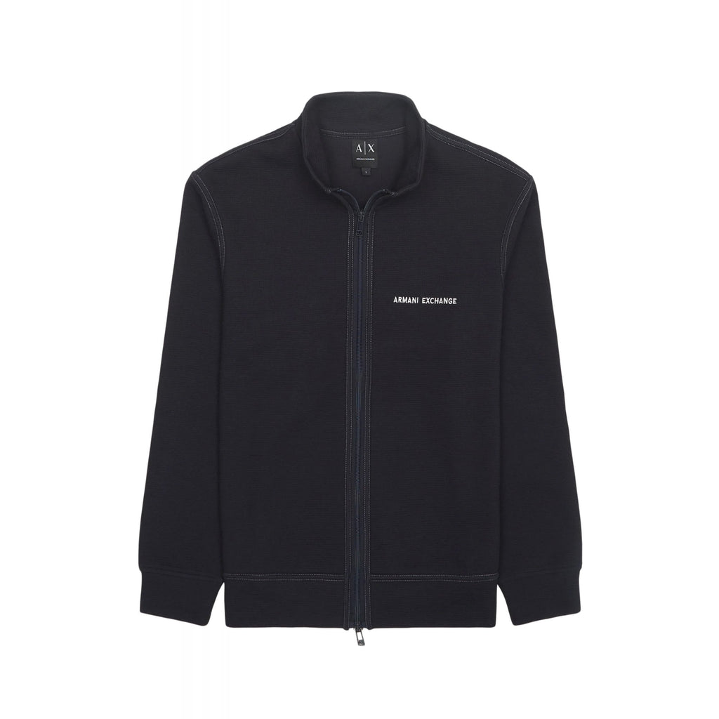Armani Exchange | AX XM002327 AF21870 Felpa Waffle Textured Full Zip Track Top - Dark Navy