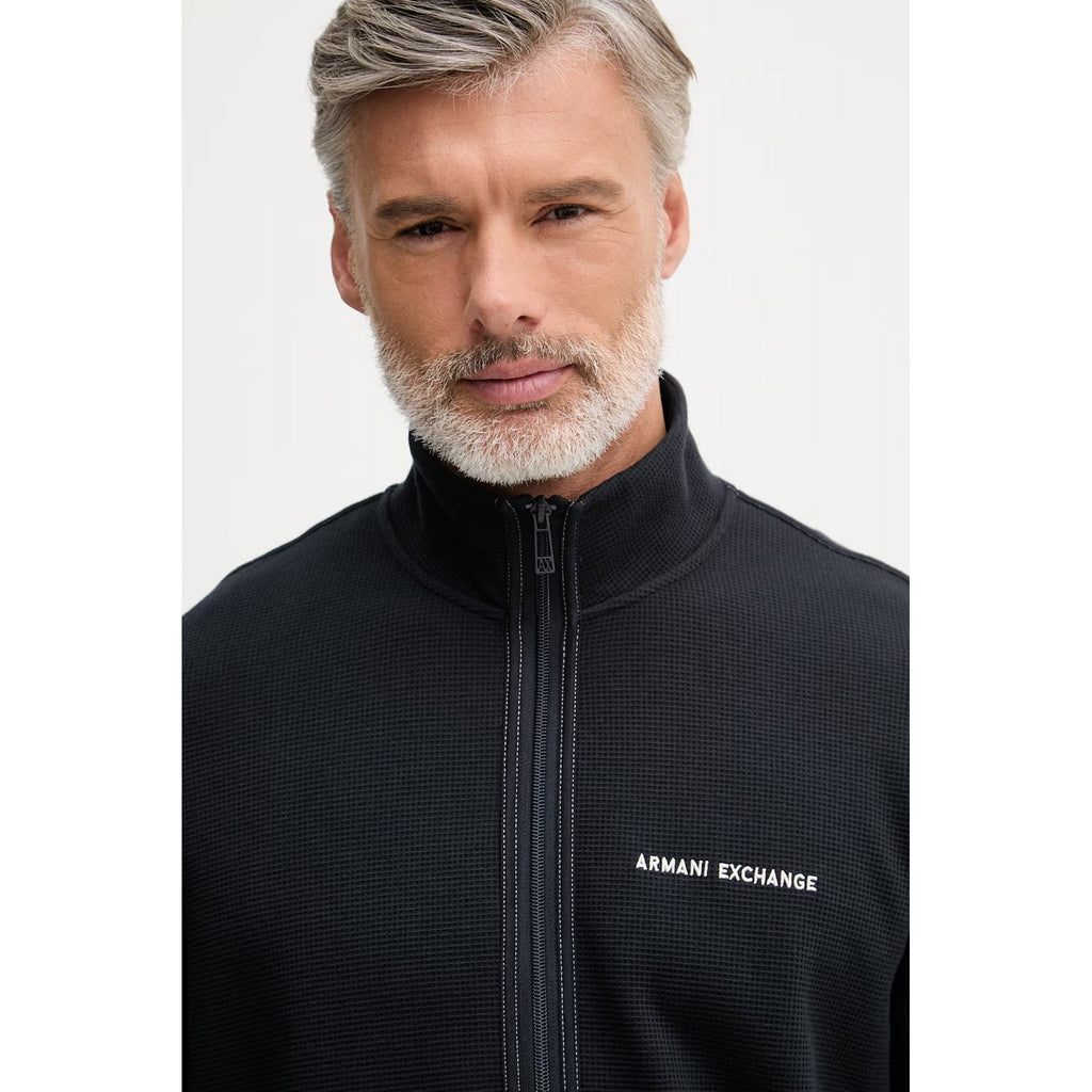 Armani Exchange | AX XM002327 AF21870 Felpa Waffle Textured Full Zip Track Top - Dark Navy