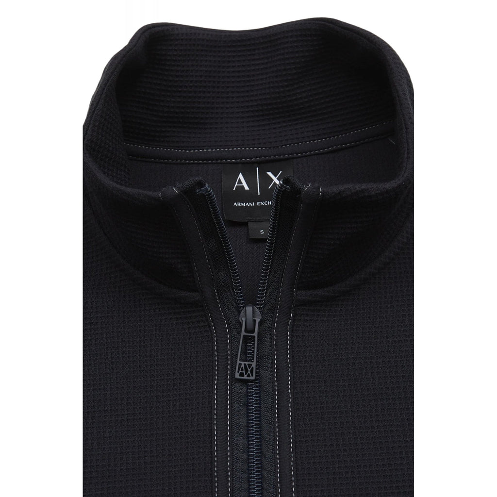 Armani Exchange | AX XM002327 AF21870 Felpa Waffle Textured Full Zip Track Top - Dark Navy