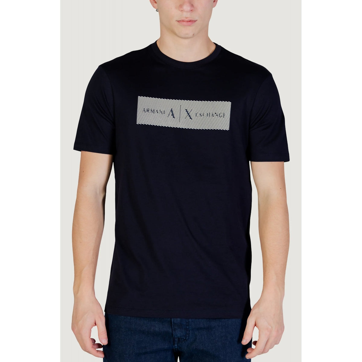 Armani Exchange | AX XM002472 AF10356 Minimalist Stripe Logo Design Half Sleeve T-Shirt