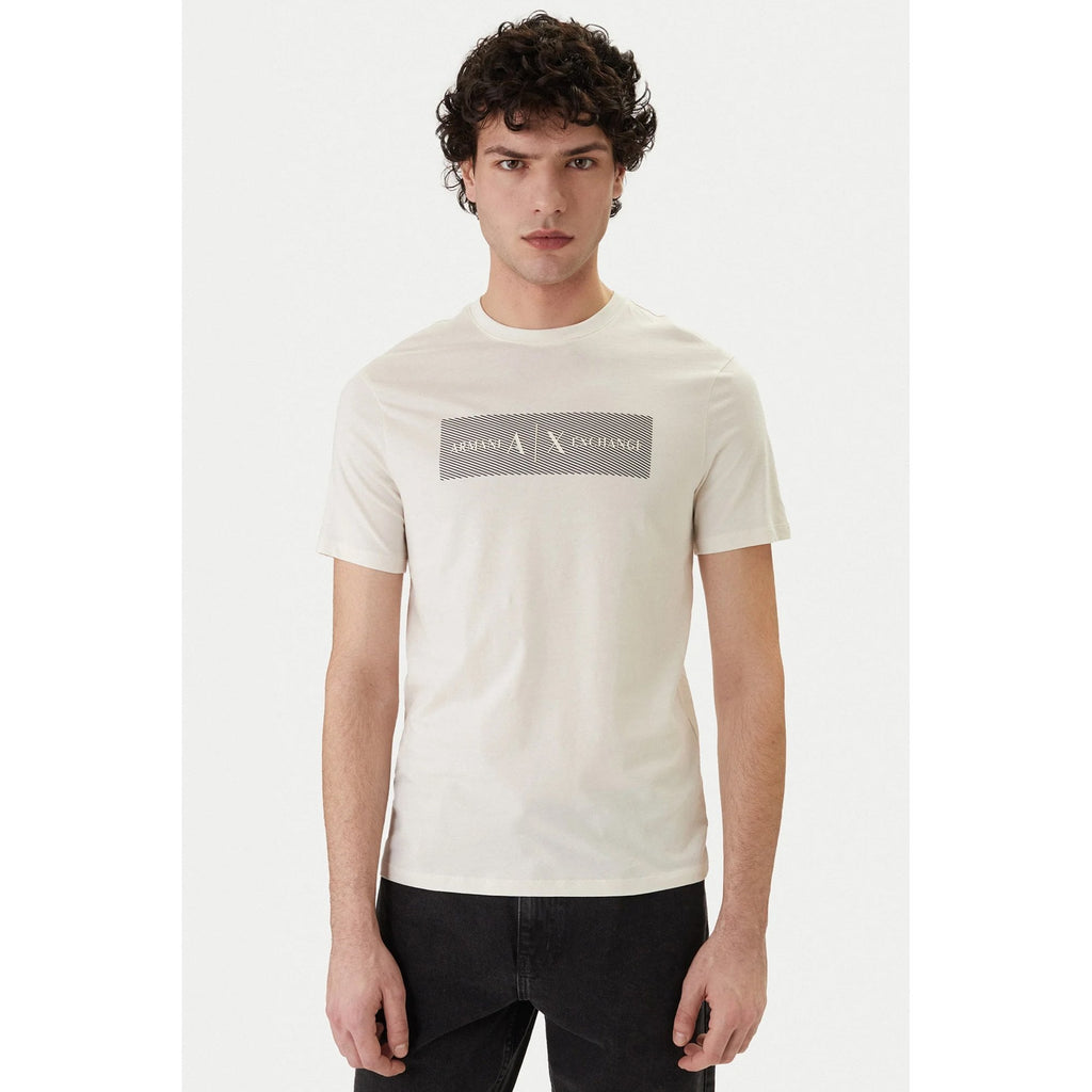 Armani Exchange | AX XM002472 AF10356 Minimalist Stripe Logo Design Half Sleeve T-Shirt