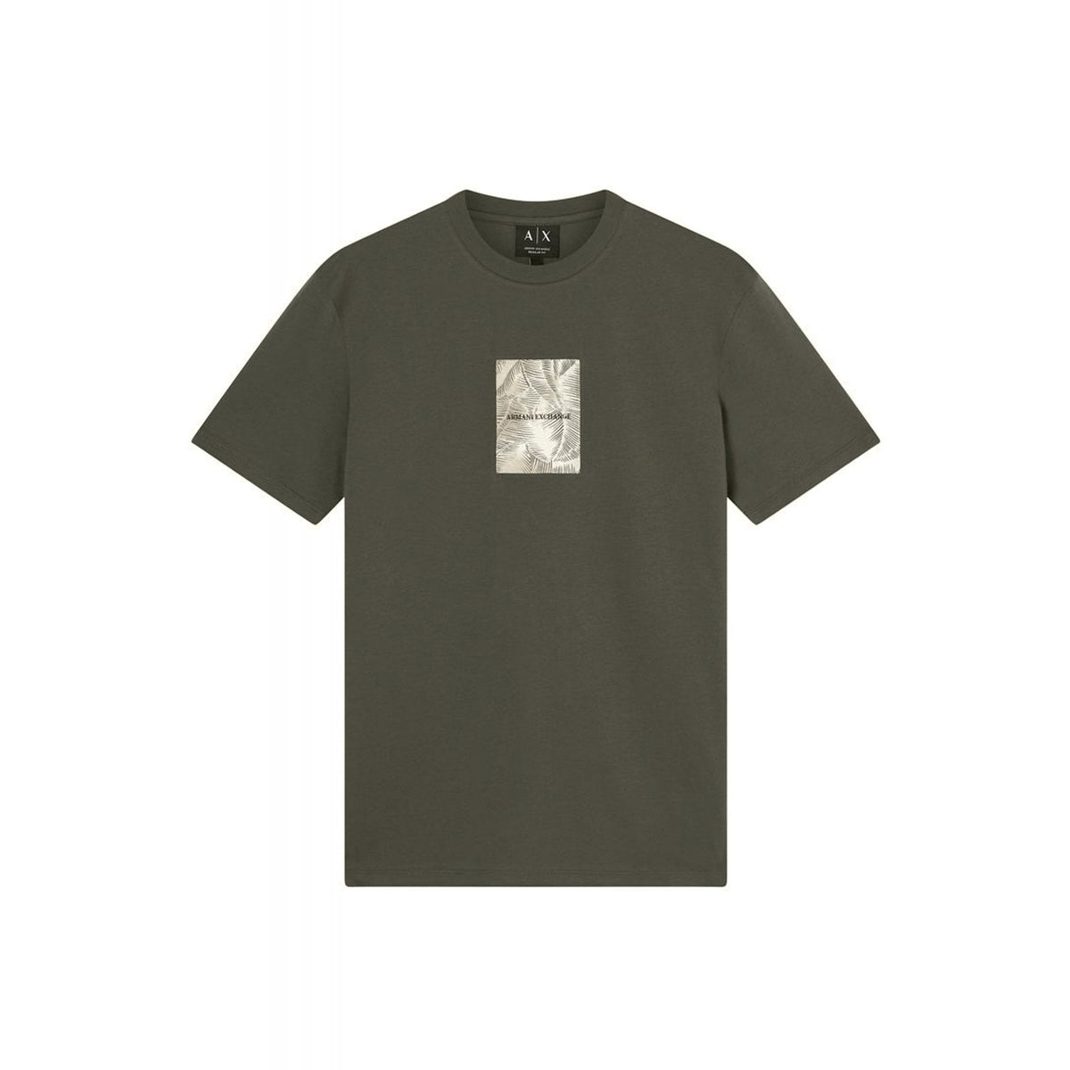 Armani Exchange | AX XM002501 AF10356 Leafy Centre Print Design Half Sleeve T-Shirt - Khaki