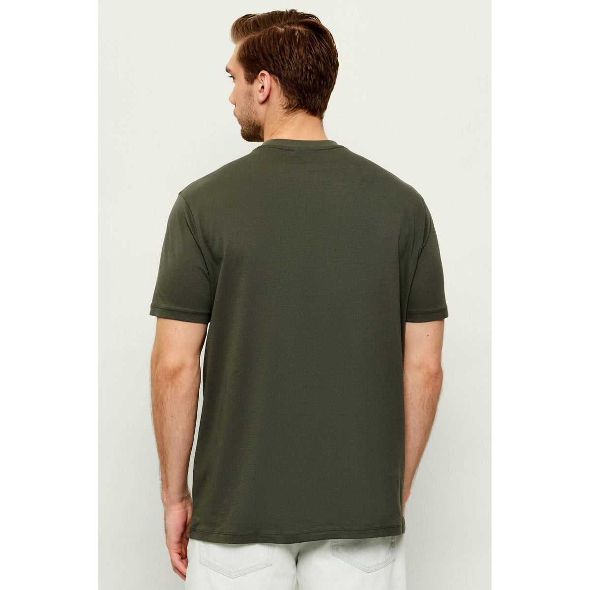 Armani Exchange | AX XM002501 AF10356 Leafy Centre Print Design Half Sleeve T-Shirt - Khaki