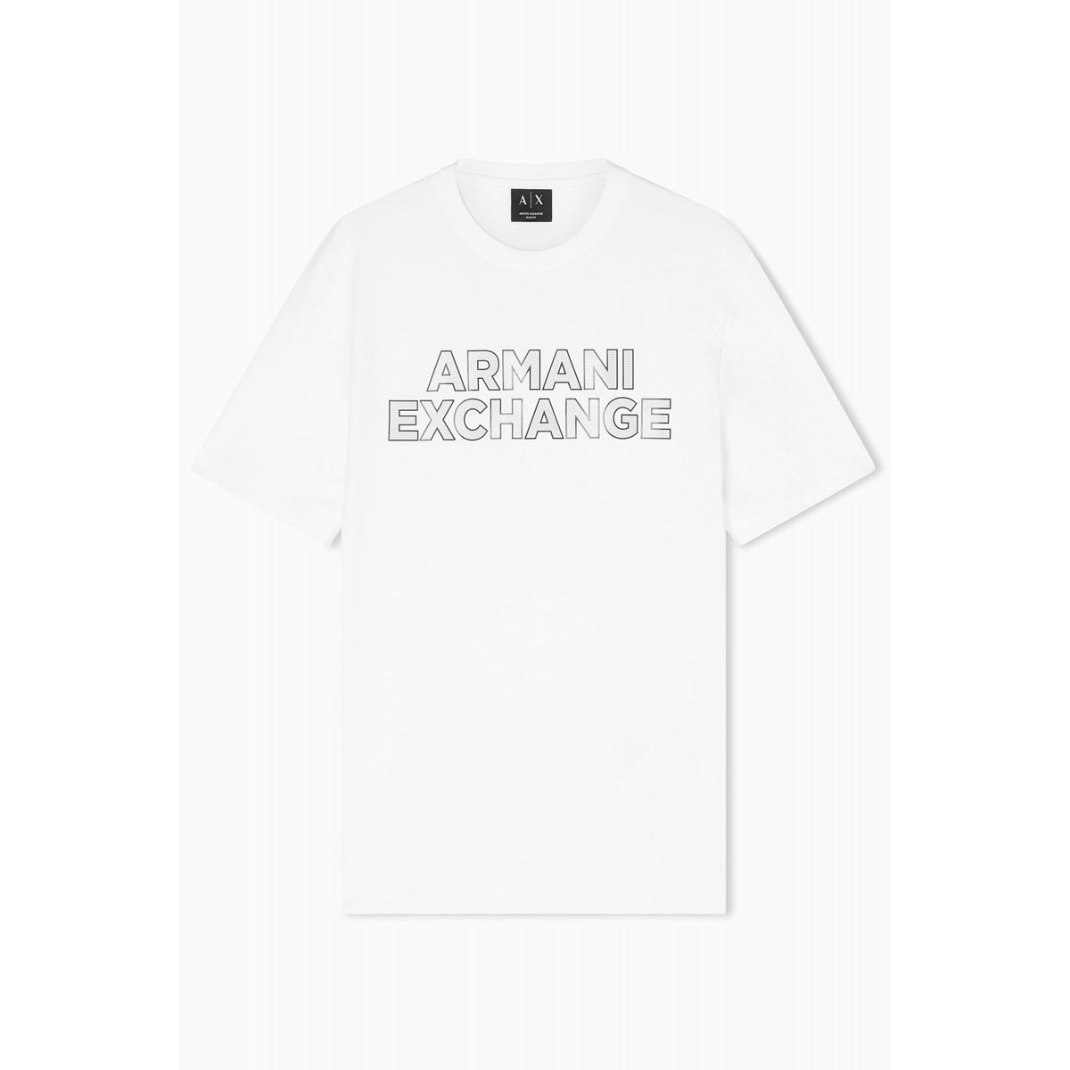 Armani Exchange | AX XM002413 AF10361 Embossed Rubbery Logo Design Half Sleeve T-Shirt - White