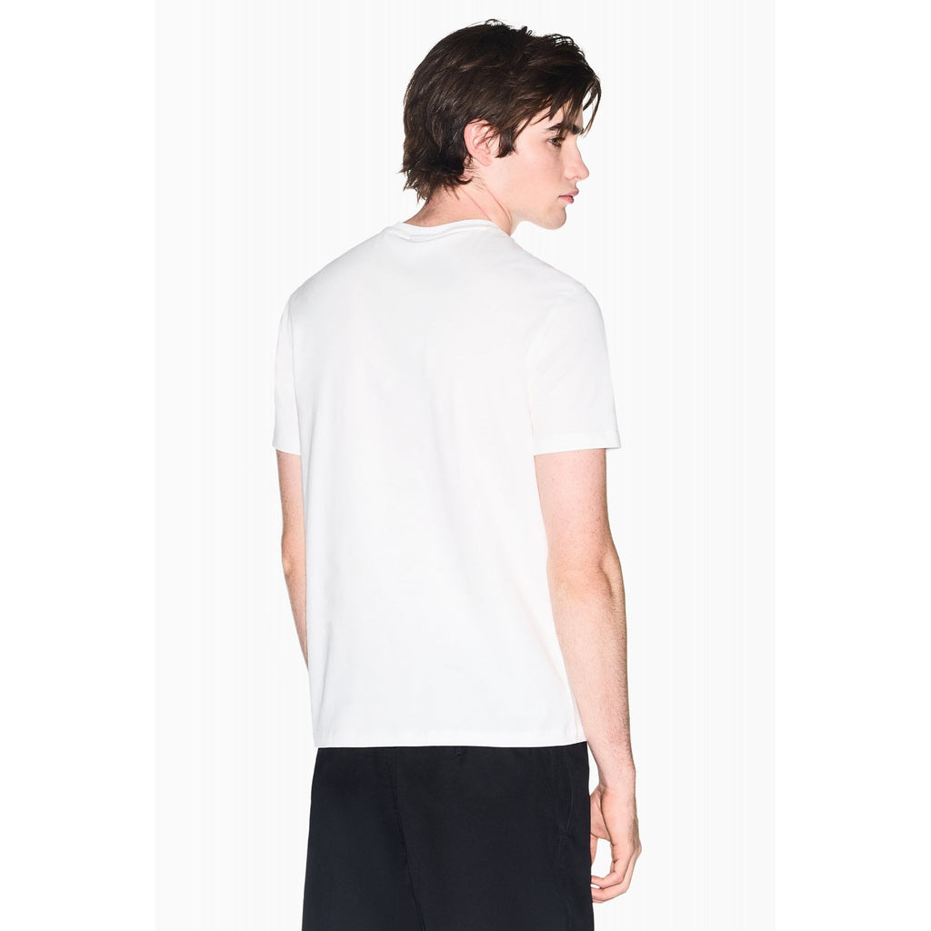 Armani Exchange | AX XM002413 AF10361 Embossed Rubbery Logo Design Half Sleeve T-Shirt - White