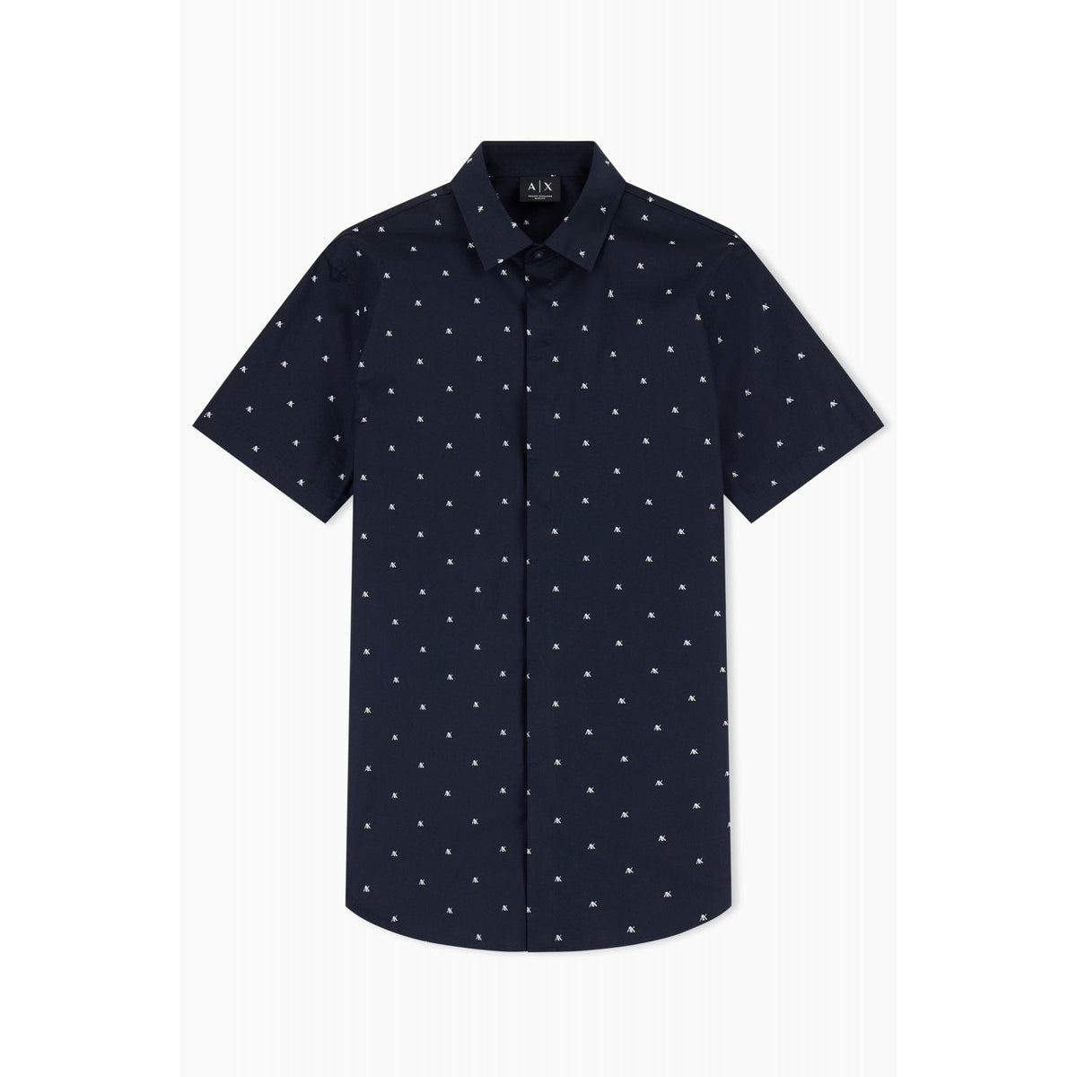 Armani Exchange | AX XM000624 AF13184 Repeat AX Pattern Logo Design Half Sleeve Shirt