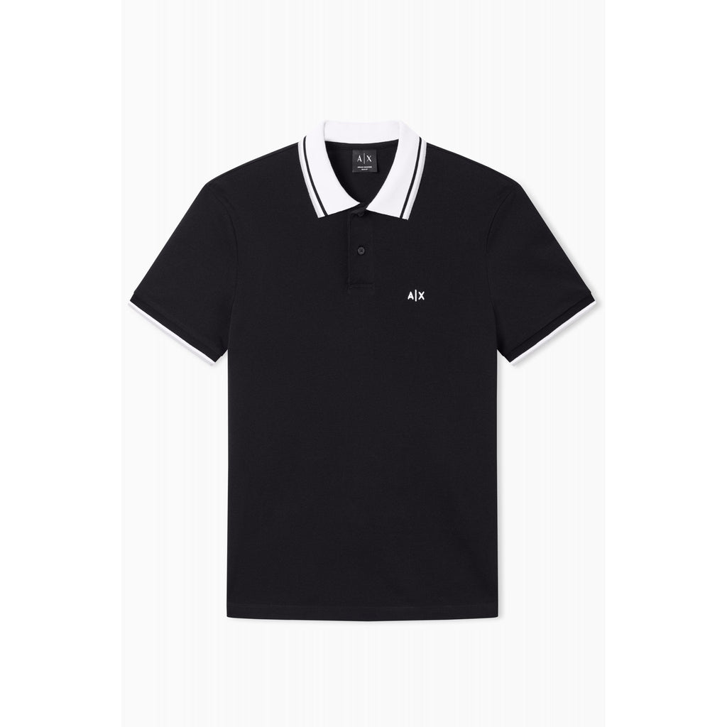 Armani Exchange | AX XM002350 AF10366 A|X Logo Tipped Pique Cotton Polo T-Shirt