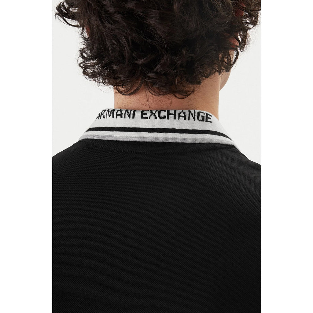 Armani Exchange | AX XM002350 AF10366 A|X Logo Tipped Pique Cotton Polo T-Shirt