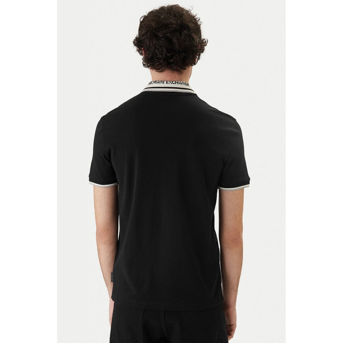 Armani Exchange | AX XM002350 AF10366 A|X Logo Tipped Pique Cotton Polo T-Shirt
