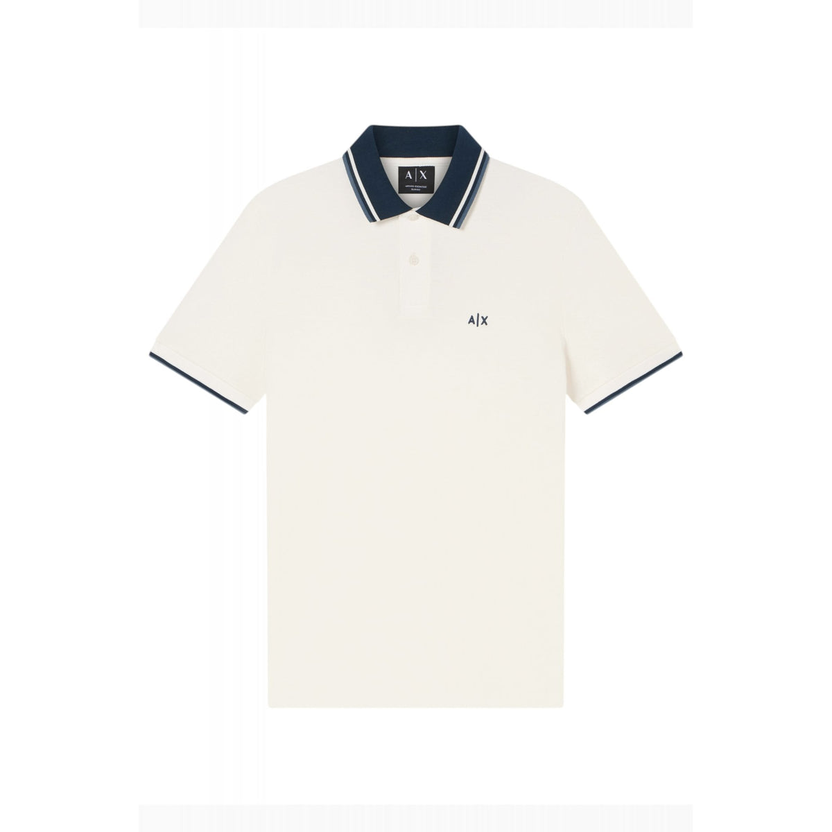 Armani Exchange | AX XM002350 AF10366 A|X Logo Tipped Pique Cotton Polo T-Shirt