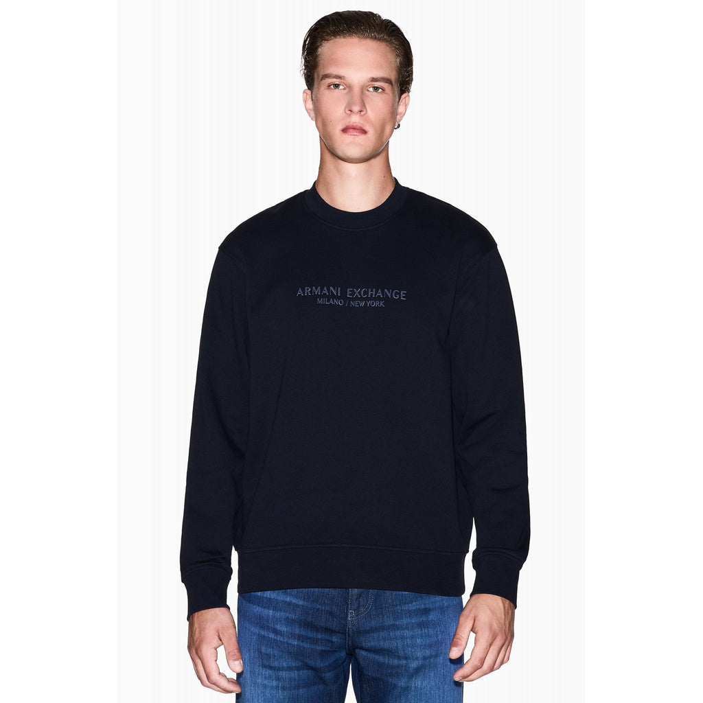 Armani Exchange | AX XM001284 AF20934 Injection Mould Logo Design Sweat Top - Dark Navy