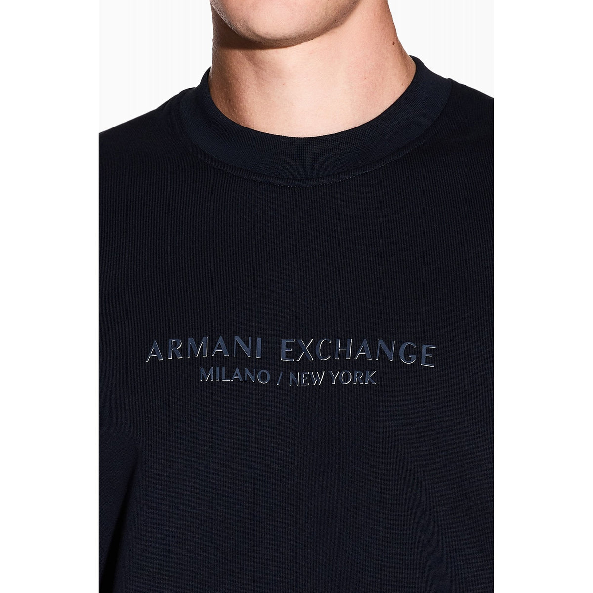 Armani Exchange | AX XM001284 AF20934 Injection Mould Logo Design Sweat Top - Dark Navy