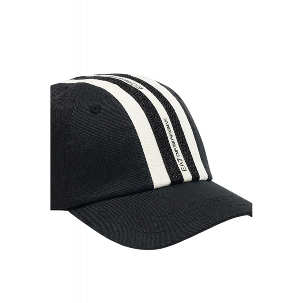 EA7 | Emporio Armani 7X000587 AF15502 Contrast 3 Stripe Logo Baseball Cap - Black