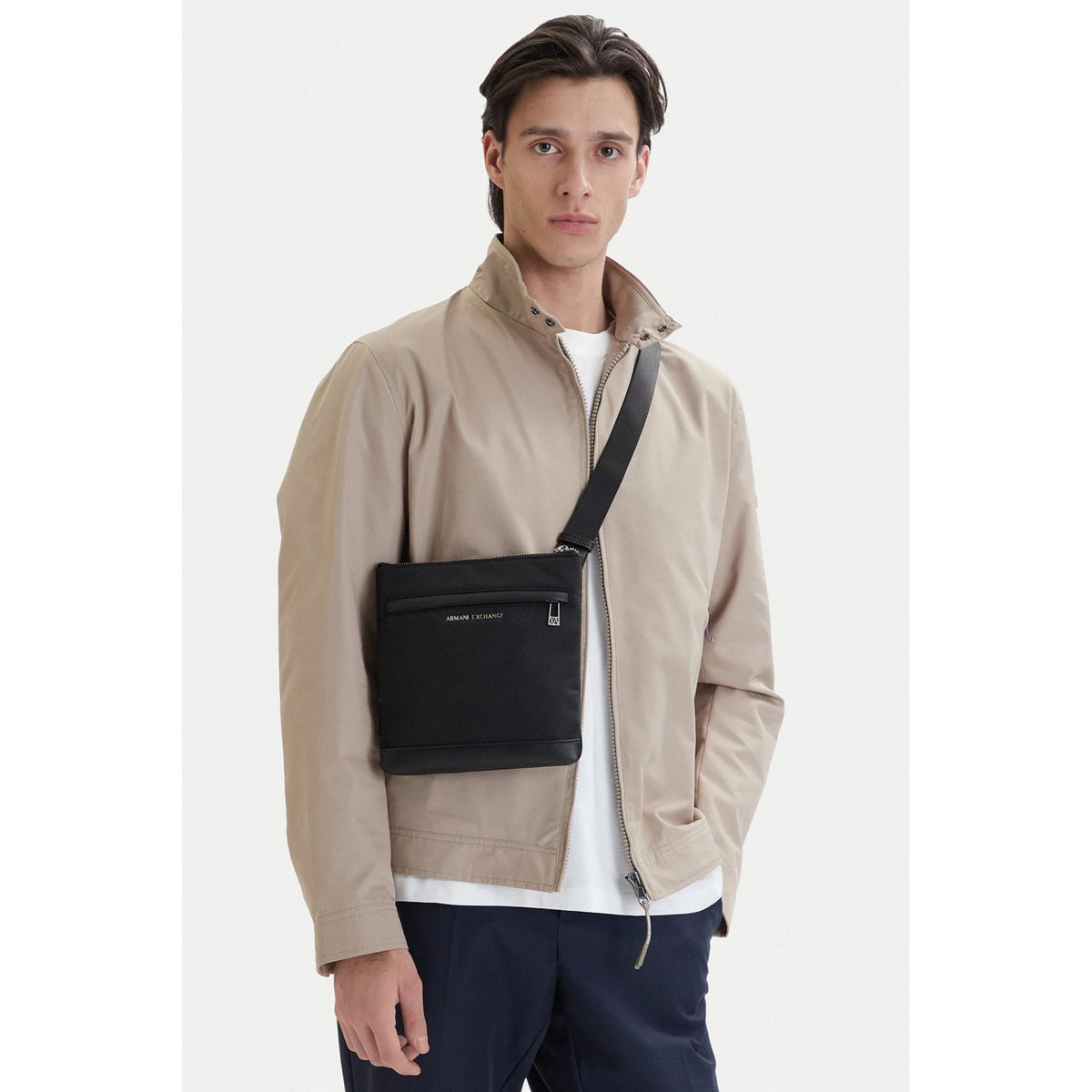 Armani Exchange | AX XM002651 AF22656 Borsa Textured Design Cross Body Messenger Bag - Black