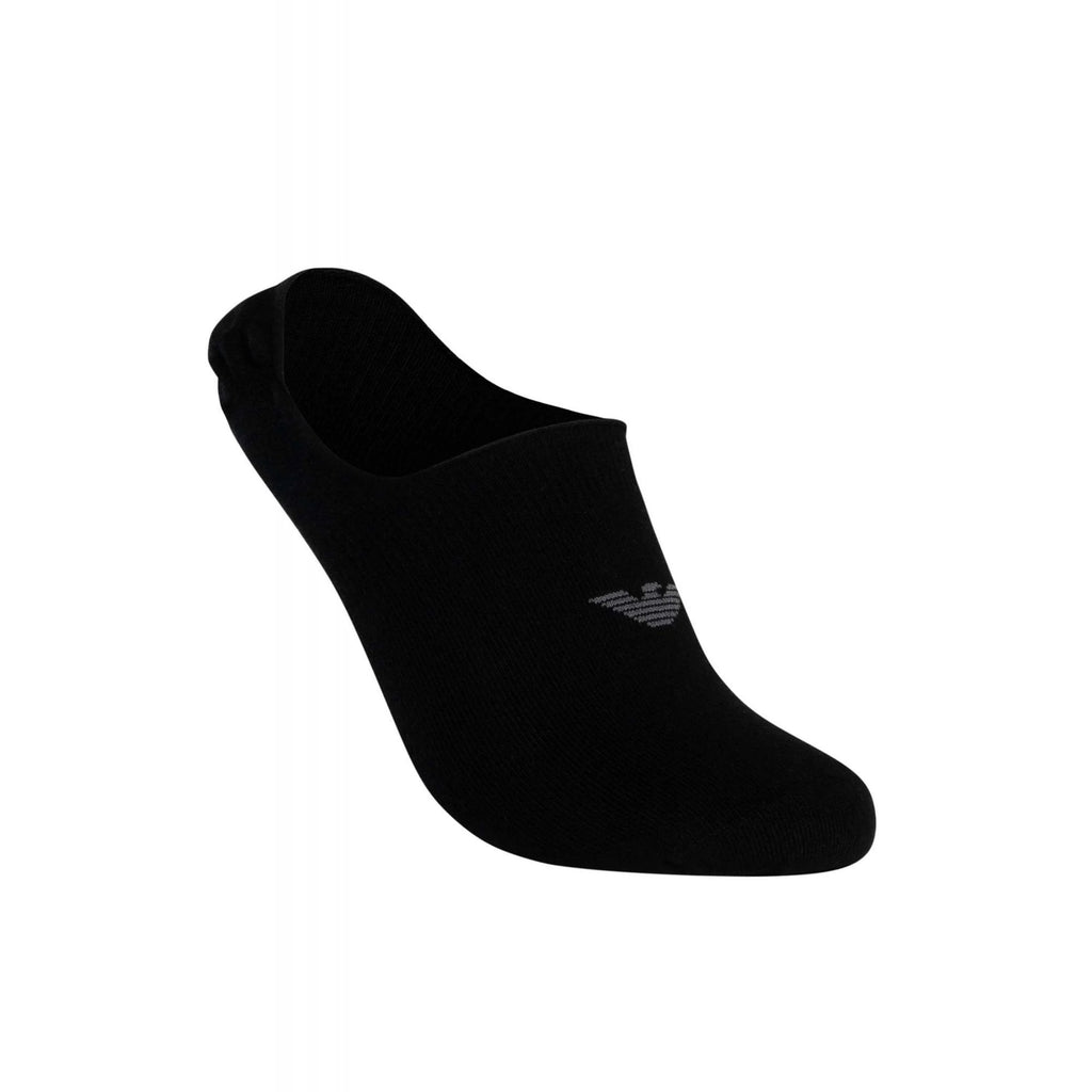 Emporio Armani AF14446 0548 Calza Invisible 3 Pack Logo Ankle Tripack Footie Socks - Black
