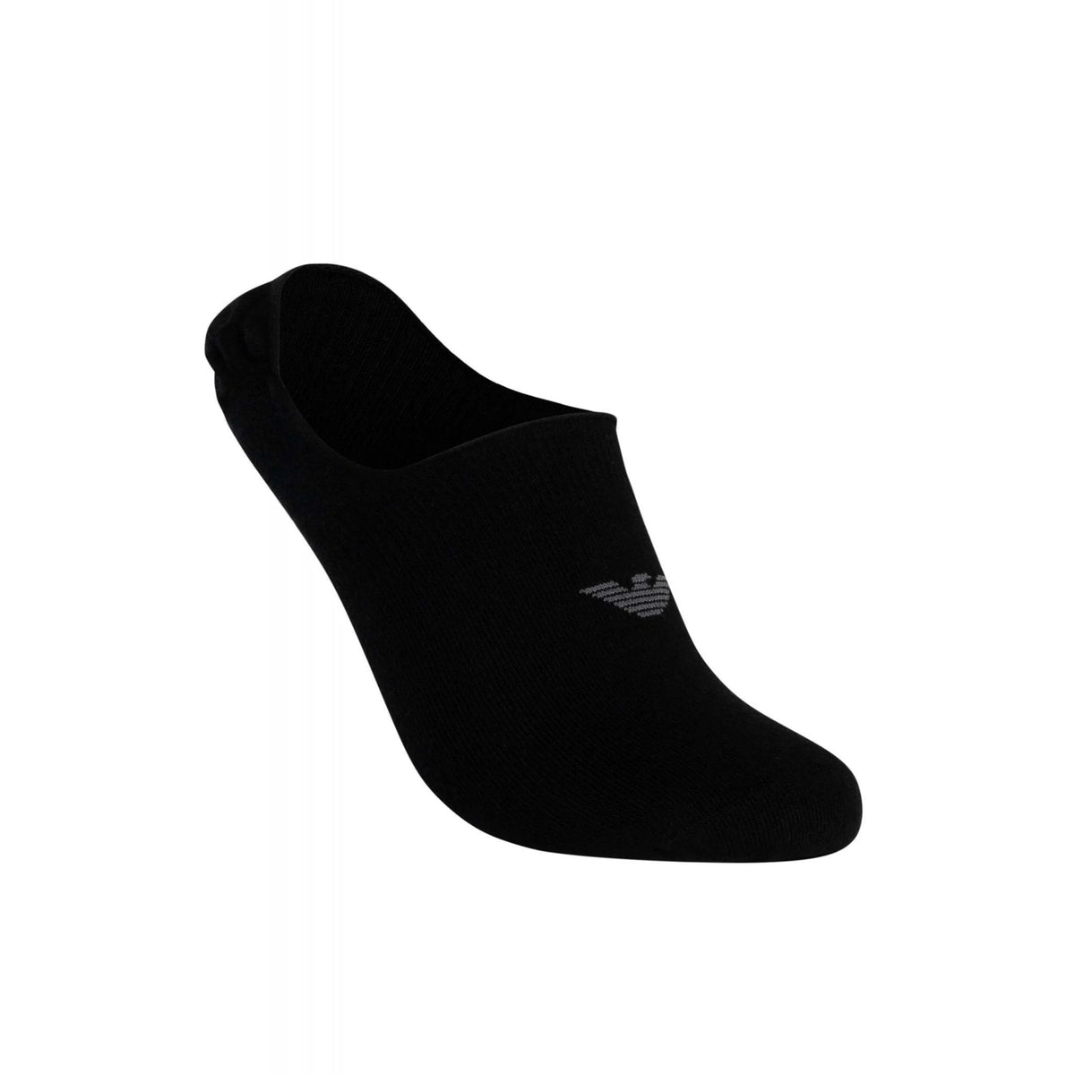 Emporio Armani AF14446 0548 Calza Invisible 3 Pack Logo Ankle Tripack Footie Socks - Black