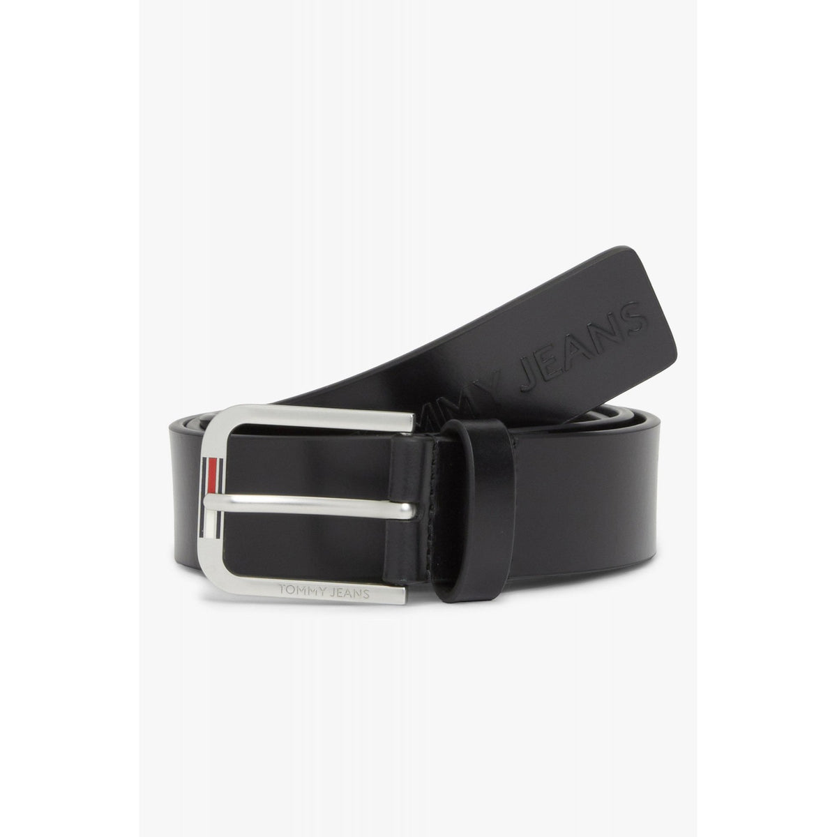 Tommy Jeans | AM0AM14234 Austin Seasonal Embossed Logo Leather Metal Buckle Belt