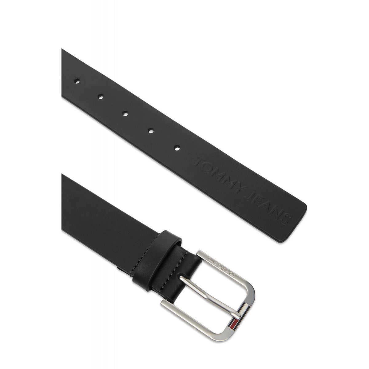 Tommy Jeans | AM0AM14234 Austin Seasonal Embossed Logo Leather Metal Buckle Belt