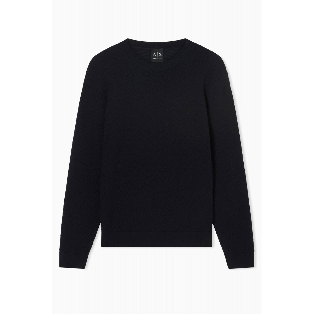 Armani Exchange | AX XM002435 AF10454 Technical Fabric Waves Pattern Design Jumper - Dark Navy