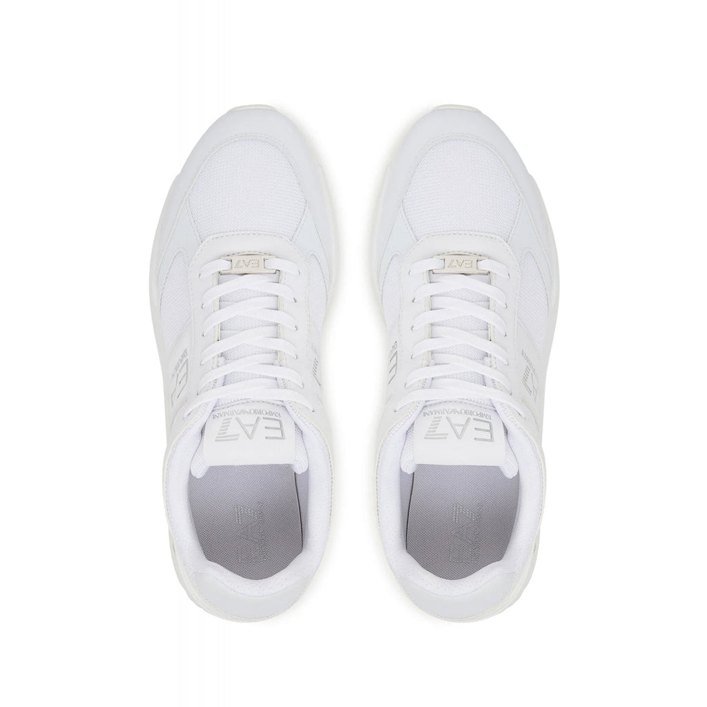 EA7 | Emporio Armani AF13550 0656 MZ2024 Textile Leather Fabric Trainer - White