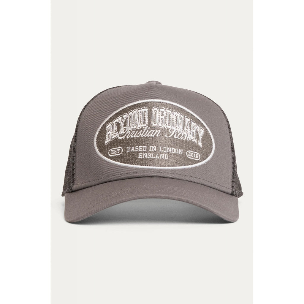 Christian Rose | CR046 Beyond Ordinary Oval Emblem Trucker Mesh Baseball Cap