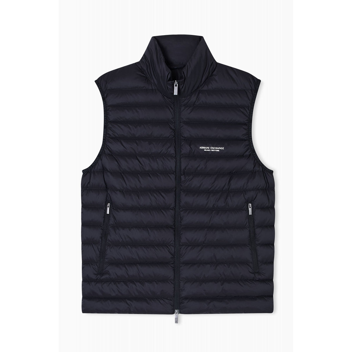 Armani Exchange | AX XM001576 AF16927 Piumino High Collar Quilted Padded Down Gilet - Black