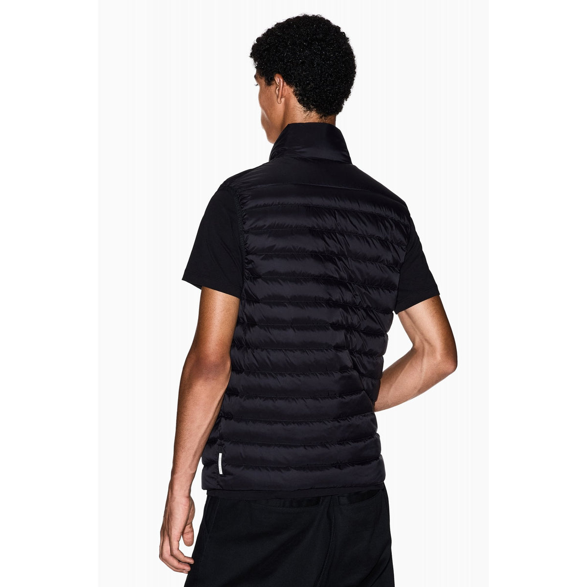 Armani Exchange | AX XM001576 AF16927 Piumino High Collar Quilted Padded Down Gilet - Black