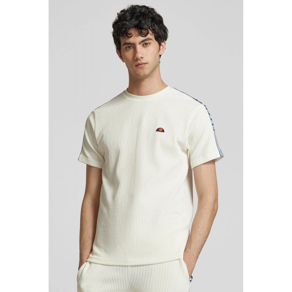 Ellesse Madori 8179 Ribbed Velour Corduroy-Style Tape Half-Sleeve T-Shirt