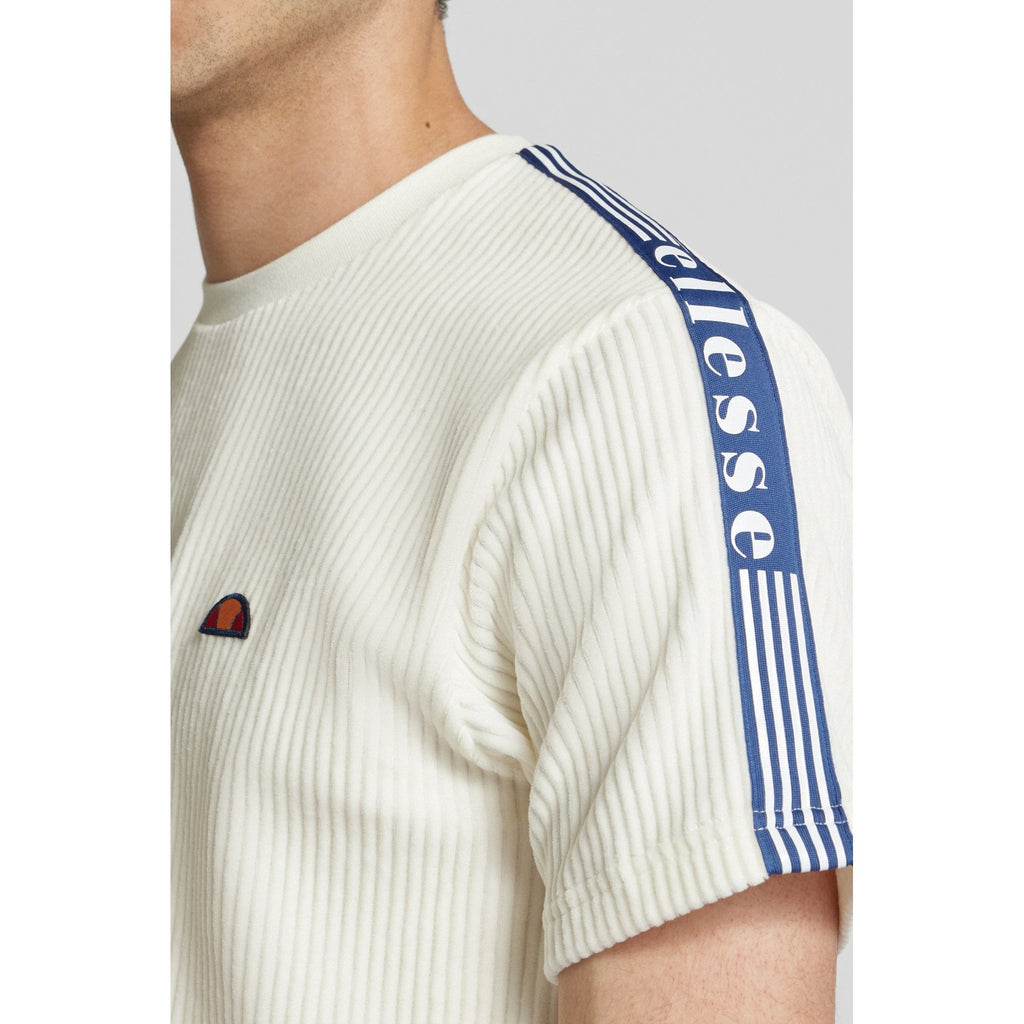 Ellesse Madori 8179 Ribbed Velour Corduroy-Style Tape Half-Sleeve T-Shirt