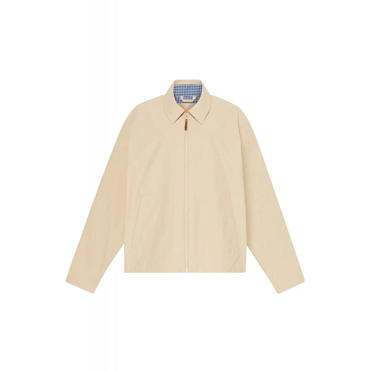 Timberland TB0A4495 DWR Bomber Shirt Collar Cotton Stratham Jacket - Beige