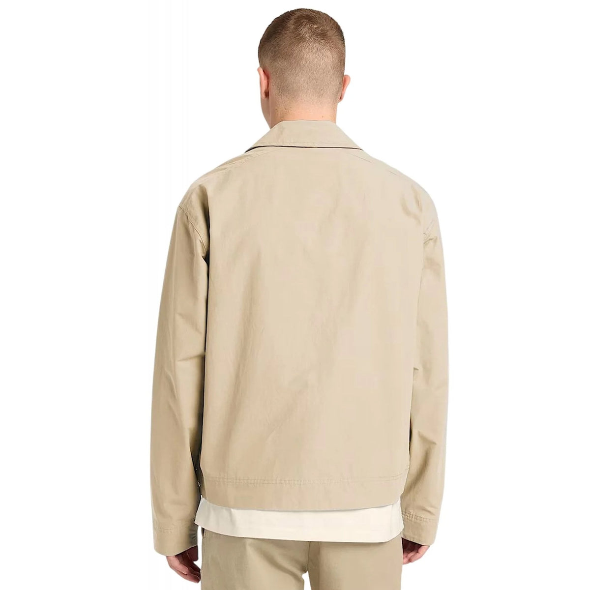 Timberland TB0A4495 DWR Bomber Shirt Collar Cotton Stratham Jacket - Beige