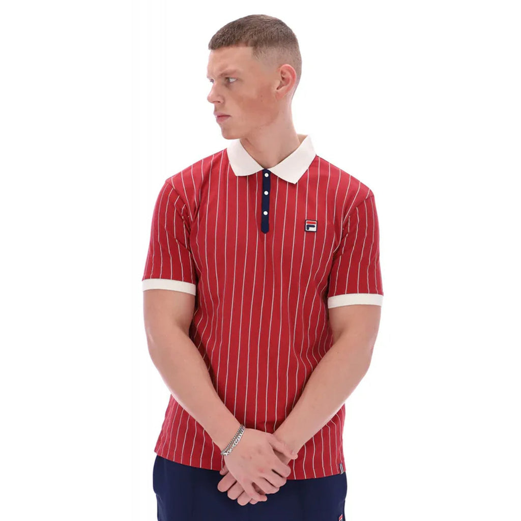 Fila Vintage BB1 LM1839AT Classic Striped Polo T-Shirt